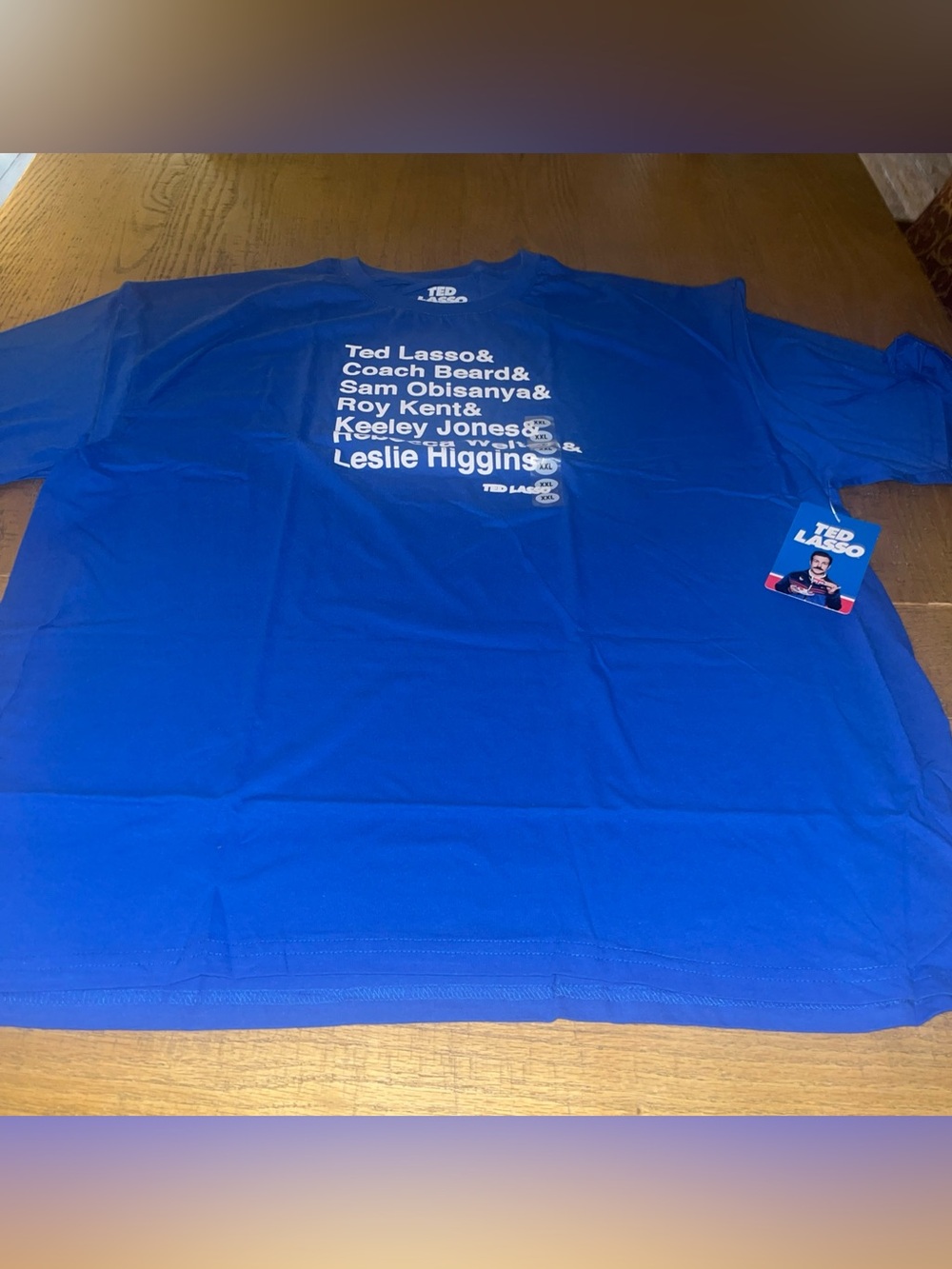 NWT Ted Lasso T-shirt Men's XXL Blue Character List Graphic Tee